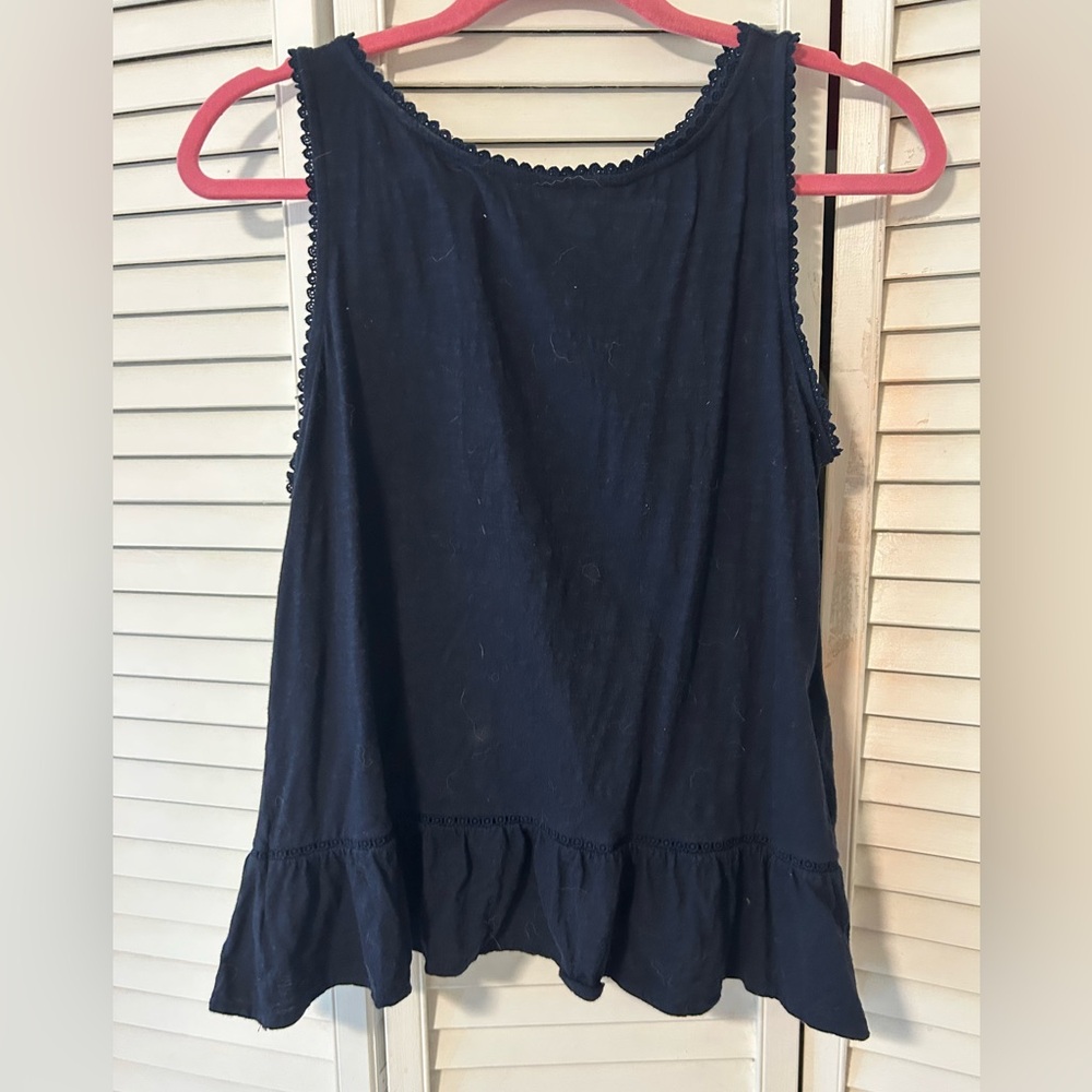 Navy Sleeveless Women's Top